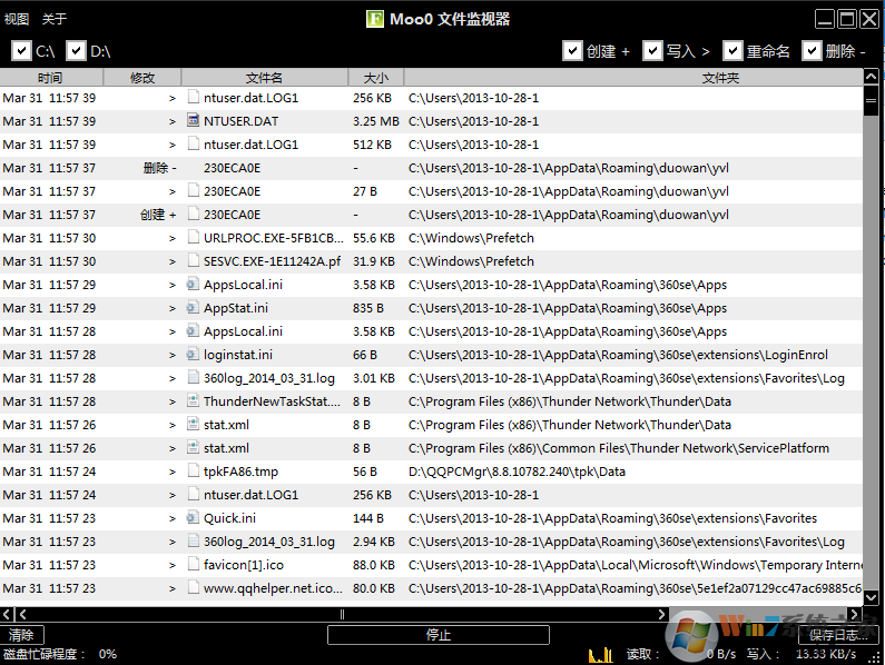 Moo0 FileMonitor(ϵͳļ) V1.11ȥɫ