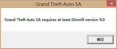 ʥ˹ʾgrand theft auto sa requires at least directx version 9.0ν